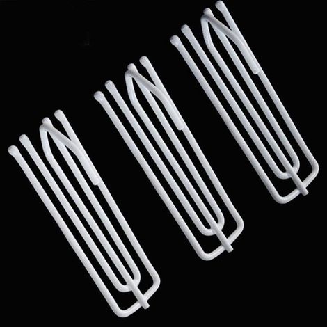 Stainless steel curtain pleat hooks, 4-prong clip pleat hooks for windows and doors (20 pieces) (1/5)