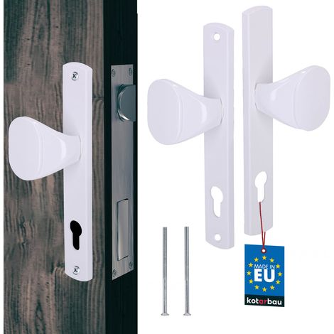 Maniglia per porta del cancello, piastra lunga in alluminio bianco, 90 mm
