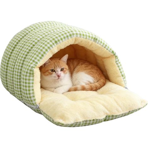 Sac De Couchage Pour Chat Sac Caverne Douillet pour Animaux de Compagnie Sac Lit Lavable Pour Chaton Pour Hiver Intérieur Camping Maison Chambre À Coucher Salon Appartement (1/5)