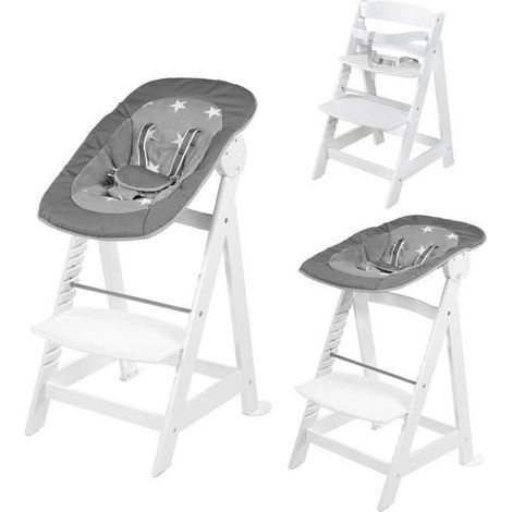 Roba SeggioloneBorn Up set 2 in 1,Little Stars, evolutivo, reclinabile, legno bianco (1/5)