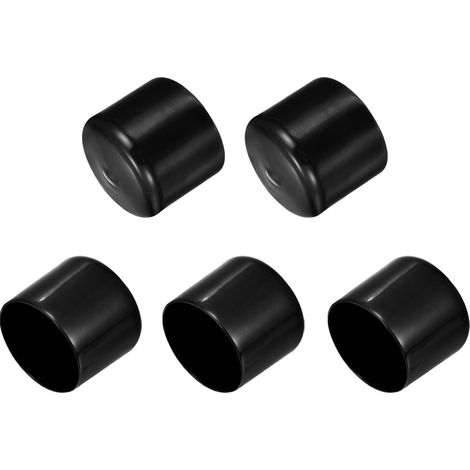 5Pcs Embouts en Caoutchouc 2"(51mm) ID Vinyle PVC Rond Tube Boulon Capuchon Couverture Vis Filetée Protecteurs Noir (1/5)