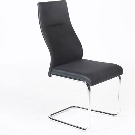 Sedia OLIVIER design in metallo e tessuto colore nero - Set di 4 (1/4)