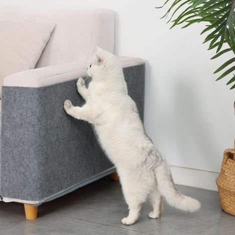 Selbstklebende Katzenklettermatte aus Sisal-Wellpappe zum Schutz vor Kratzern, zuschneidbare und strapazierfähige Trainingsmatte, 30×100cm (grau). (1/4)