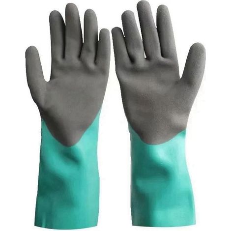 Gants De Sécurité Réutilisables - Nitrile - Manchette Longue 35 Cm - Résistants Aux Produits Chimiques Et Aux Risques Mécaniques - Lot De 2 (1/5)