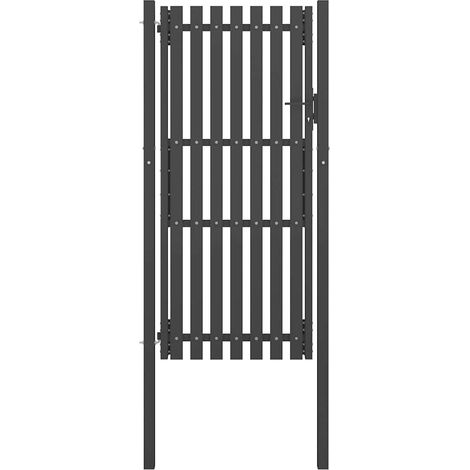 vidaXL Portail de jardin en acier 100x200 cm anthracite (1/4)