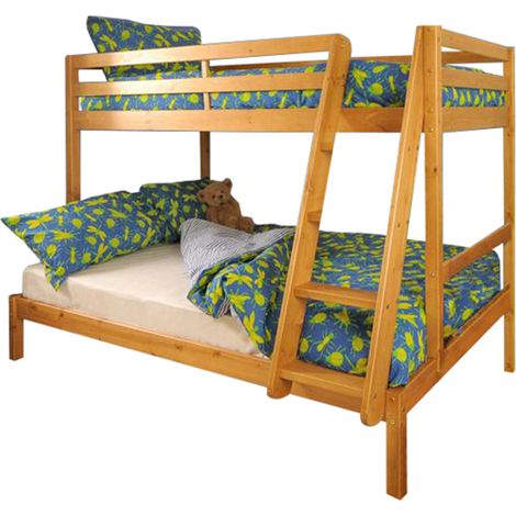 Wooden Triple Bunk Bed in Caramel