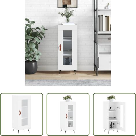Schrank Weiß - Sideboard Weiß 34,5x34x90 cm Holzwerkstoff (1/5)