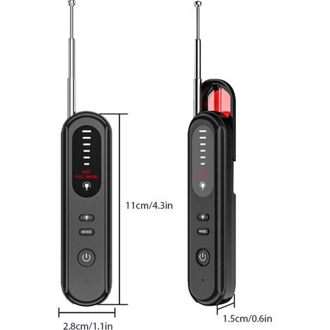 Détecteur de Caméras Toivize T01 Noir Compact Anti-Espionnage RF et Infrarouge pour Voyage Hôtel Bureau Voiture Sensibilité Réglable (1/4)