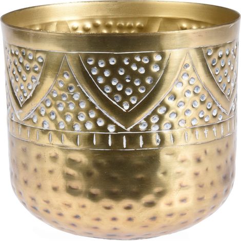 MACETERO METAL DORADA 14x14 CM