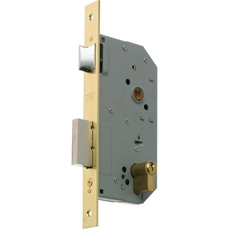 MCM mcm cerradura embutir madera 1601-2-40 canto recto latonado (1/2)