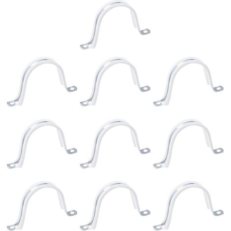 10 Stück 2-1/2 Zoll Starre Rohrschellen 2 Löcher U Halterung Kabelklemme Aufhängung Kabelkanal Klemmen Spannrohr Clips Zur Befestigung Von Rohren Kabel Silber (1/5)