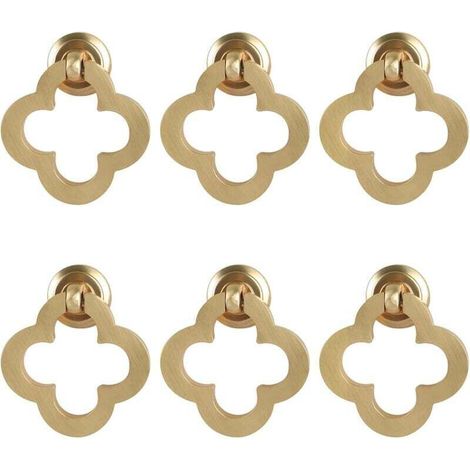 [6 pieces of cabinet perillas with golden flowers, zinc cabinet ring of latin cepillado, tocador perillas, herrajes for furniture for kitchen cabinets, cajones, cabinet doors, f, (1/4)