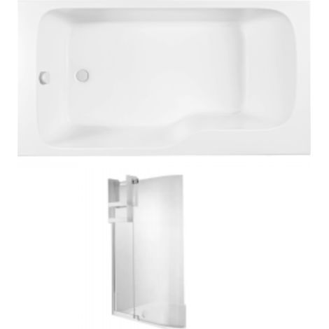 Baignoire bain douche JACOB DELAFON Malice + pare bain + étagère 160 x 85, V. gauche (1/5)