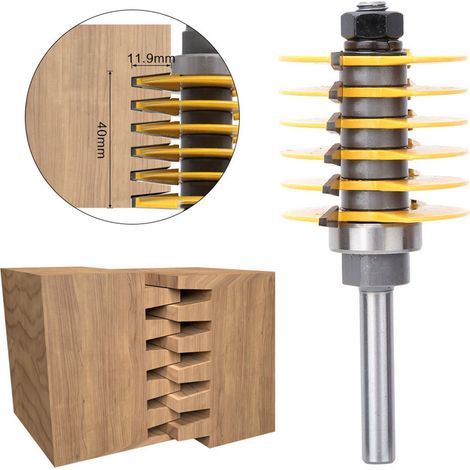 Fraise à tenons et mortaises étagée de 8 mm, fraise à assembler les panneaux, fraise à bois, fraise à tenons et mortaises à 8 poignées (1/5)