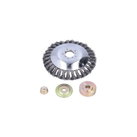 Tête de coupe de rechange de 15 cm (6 pouces) en fil d'acier pour tondeuse à gazon portative, avec protection. (1/5)