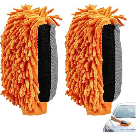 Gants de Lavage de Voiture en Microfibre – 2 Gants de Lavage de Voiture éponge Souples, résistants aux Rayures et sans Traces, Parfaits pour Le Lavage de Voiture, Le séchage (1/5)
