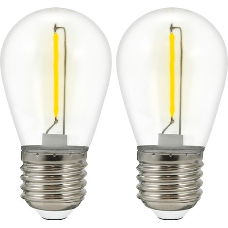 Lot 2 ampoules LED E27 36V jaune pour guirlande Polux