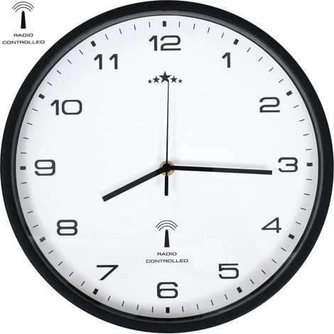 Orologio da parete radiocontrollato Movimento al quarzo 31 cm Bianco/nero DEC022250