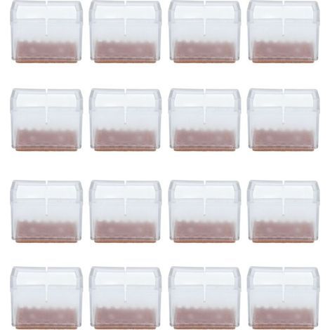 Un ensemble de 16 embouts carrés en silicone épais et antidérapants pour pieds de chaise, fabriqués en silicone souple, avec fonction de réduction du bruit, adaptés à une utilisation quotidienne sur l (1/5)