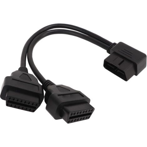 Répartiteur OBD2 1 en 2 Y, câble d'extension 16 broches, adaptateur de cordon d'extension de Diagnostic de voiture adapté au Port Obdii 12V 24V. (1/5)