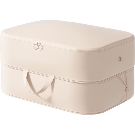 Générique Organisateur d'Auto-Compression Ultra Peu Encombrant,Sac de Compression,Sac Compression Voyage,Convient pour Ranger Les Vêtements et Les Couettes,Beige (1/2)