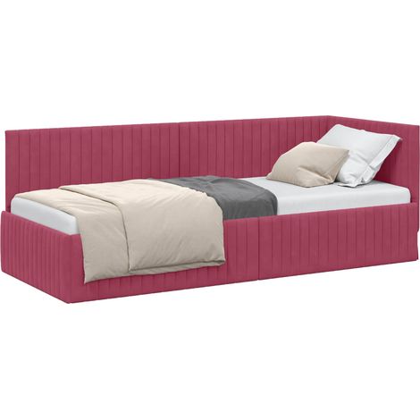 Maison Exclusive - Cornice del letto ad angolo Rosso Vino 80 cm x 200 cm Velluto