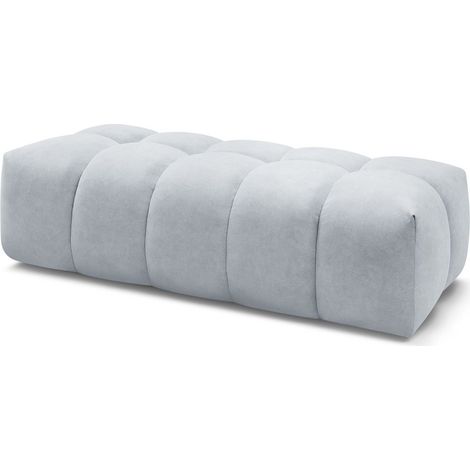 BOBOCHIC - Pouf MONT-BLANC velours Gris clair (1/5)