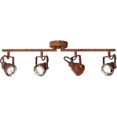 BRILLIANT Lampe Bente Spotrohr 4flg rostfarbend 4x PAR51, GU10, 4W, geeignet für Reflektorlampen (nicht enthalten) Köpfe schwenkbar / Arme drehbar (1/4)