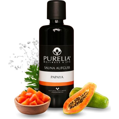 PURELIA Saunaaufguss Konzentrat Papaya 100 ml natürlicher Sauna-aufguss - reine ätherische Öle