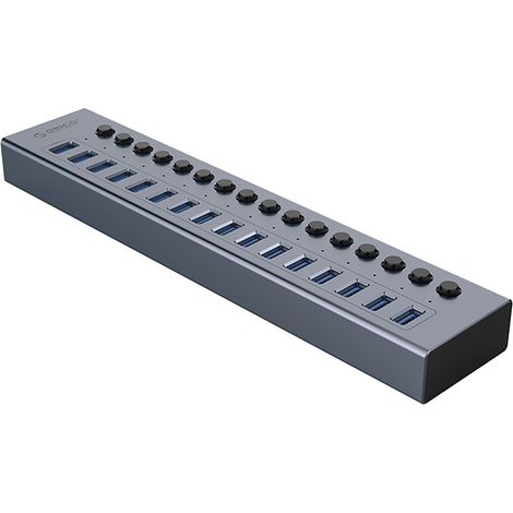 Hub BT2U3-16AB con 16 puertos USB-A - Gris (1/5)