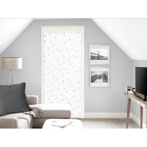 Voile Porte fenêtre, Polyester, Blanc, 90x200 cm