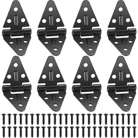 8 Pièces Charnières Pliantes, Charnière 180 Degrés Noire, Charnière de Meuble, pour Armoire, Penderie, Boîte en Bois, Table Pliante, Charnières pour Portes de Jardin. (1/5)
