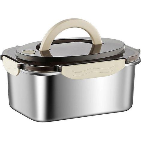 Acier inoxydable boîte hermétique bac à légumes bento boîtes saladier réfrigérateur récipient conservation alimentaire (1/5)