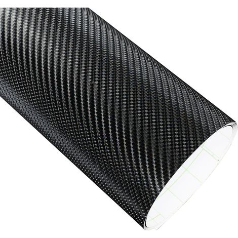 (4D Noir Carbone - 152 x 50 cm) Film adhésif vinyle imitation fibre de carbone pour voiture, ordinateur portable, téléphone, moto, accessoires auto (1/4)