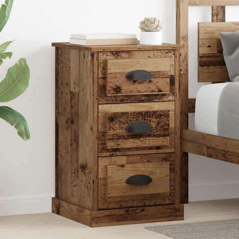 vidaXL  Bedside Cabinet  Old Wood 39 x 39 x 67.5 cm Engineered Wood