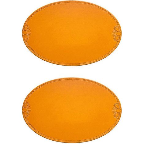 Set de table rétro en polyuréthane, style européen français, ovale, isolant, imperméable et résistant à l'huile, pour la maison. (1/5)