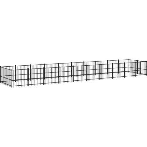 Maison Exclusive - Chenil d'extérieur pour chiens Acier 18,77 m²