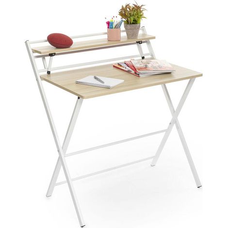 Bureau pliable Tablezy – Dimensions déplié 84 x 97 x 60 cm – Bois MDF et acier – Poids max 50 kg – Pour télétravail et petits espaces – Innovagoods (1/7)