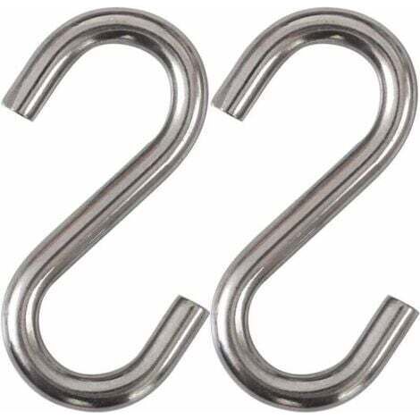Set mit 2 robusten S-Haken aus Edelstahl 304, 7,6 cm lange Hängematten-Schaukelhaken, Industrielle Universalhaken