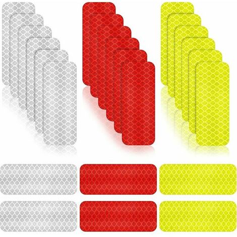 MINKUROW 24 Pezzi Adesivi Riflettenti Di Avvertimento Adesivi Riflettenti Di Sicurezza Adesivi Per Visibilità Notturna Adesivi Nastro Impermeabili Per Veicolo, 1.18 X 3.25 Pollici (1/5)