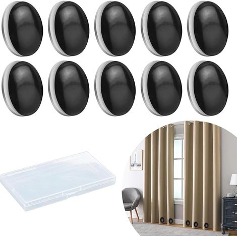 Lot de 10 Poids pour rideau de douche, Ronds, Aimant, Noir, 4 cm, Pour salle de bain (1/5)