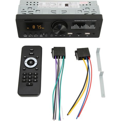 Autoradio double USB Bluetooth mains libres FM 87,5 MHz à 108 MHz, lecteur de voiture compatible MP3 WMA WAV FLAC APE