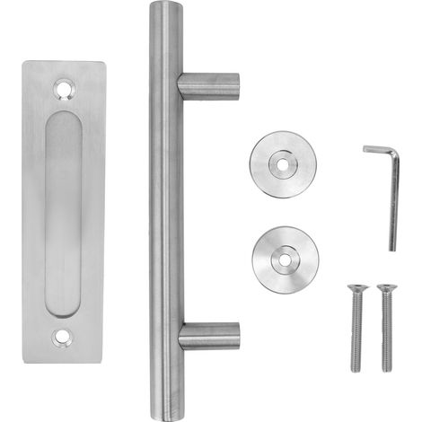 Maniglia per porta del fienile Maniglia doppia in acciaio inossidabile per armadio da garage