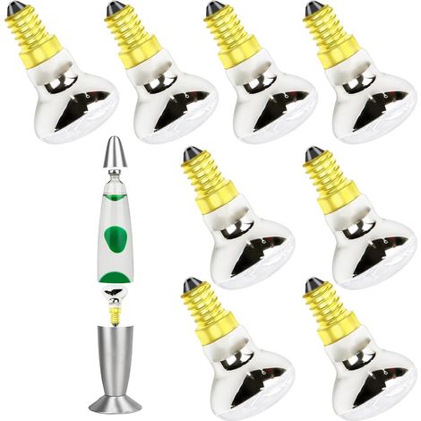Ampoules à lave E14 R39 - Lot de 8 - Verre réflecteur - Chauffage rapide 25W - Pour lampes décoratives - Blanc chaud (1/5)