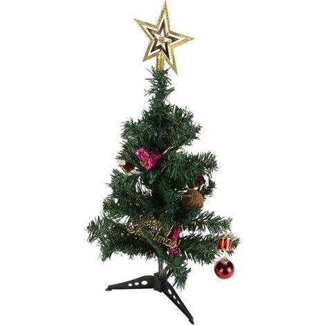 AUCUNE Arbre de Noël de table Mini arbre de noël artificiel de table de 19.7 pouces, ensemble d'arbres de noël beaute anti-ride (1/5)