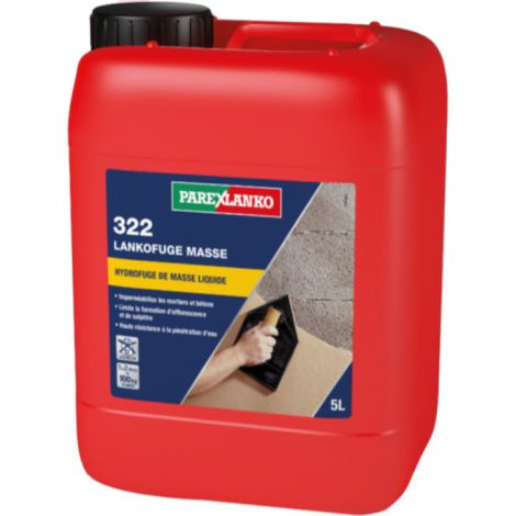 Parexlanko – Imperméabilisant lankofuge 5L – Adjuvant liquide pour béton et mortiers – Diminue la capillarité et améliore l'imperméabilisation