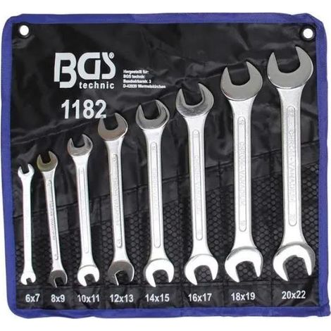 Juego llaves fijas dobles bgs technic cromado acero