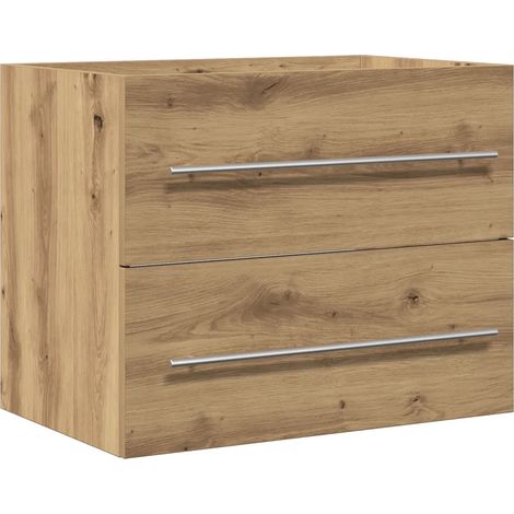Armoire lavabo salle de bain 60 x 38,5 x 48 cm design élégant rangement pratique en bois d'ingénierie chêne artisanal