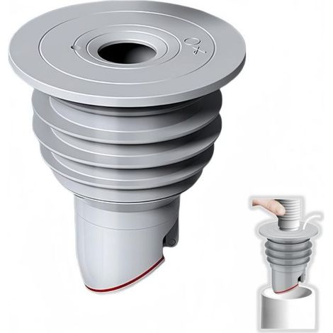 COLDDD - Raccord de tuyau de vidange anti-odeurs pour lave-linge, bouchon de vidange au sol, joint d'étanchéité pour égout, bouchon d'étanchéité pour lave-linge (L 60-65 mm), gris (1/5)