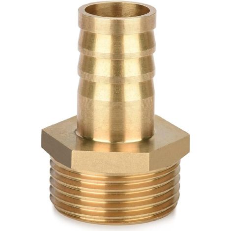 Tappo per tubo flessibile in ottone con filettatura maschio da 1 pollice e adattatore per raccordo ugello da 1,9 cm (19 mm). Confezione singola.